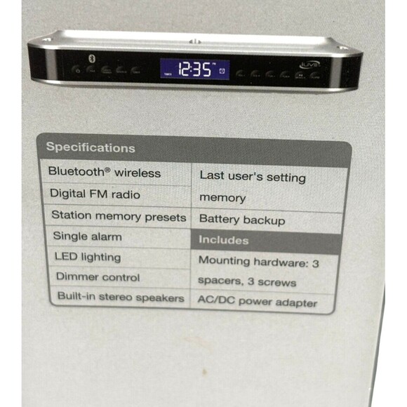 iLive Wireless LED Kitchen Light Wireless Stereo Speaker Digital Alarm Clock Kit - Picture 7 of 15